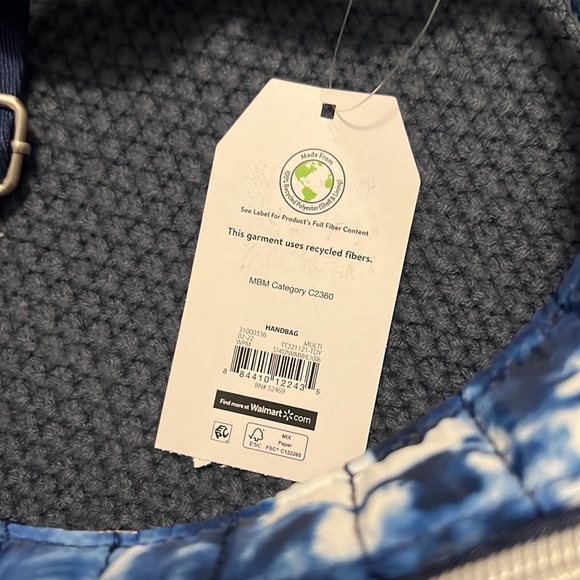 Time and Tru Handbag Tie Dye Crossbody blue and white medium hippie boho indie - Picture 5 of 5